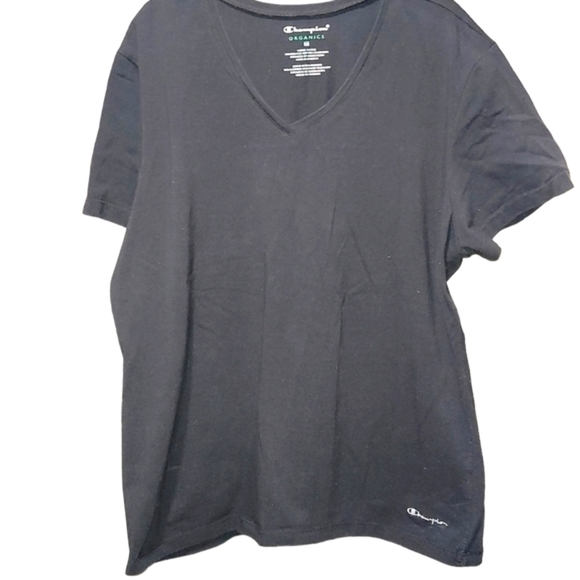 Champion Organics size extra large black v neck top - Picture 1 of 5